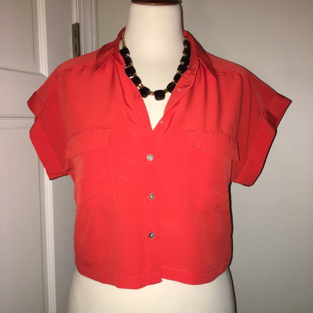 Cute orange crop top!